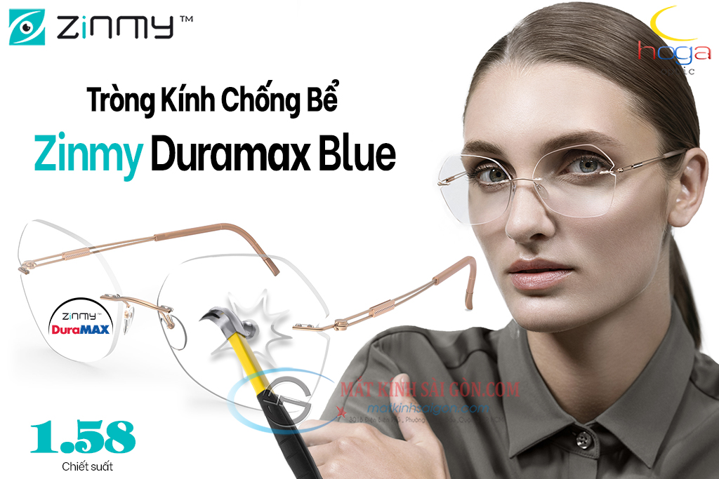 TRÒNG KÍNH CHỐNG BỂ 1.58 ZINMY DURAMAX BLUE